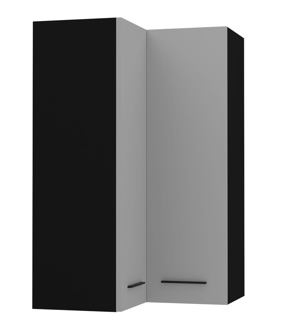 ECKHÄNGESCHRANK Bonn W14/60 schwarz / dust grey matt 60 / 60 / 96cm - Schwarz/Grau, Holz/Holzwerkstoff (60/96/60cm) - Feldmann-Wohnen