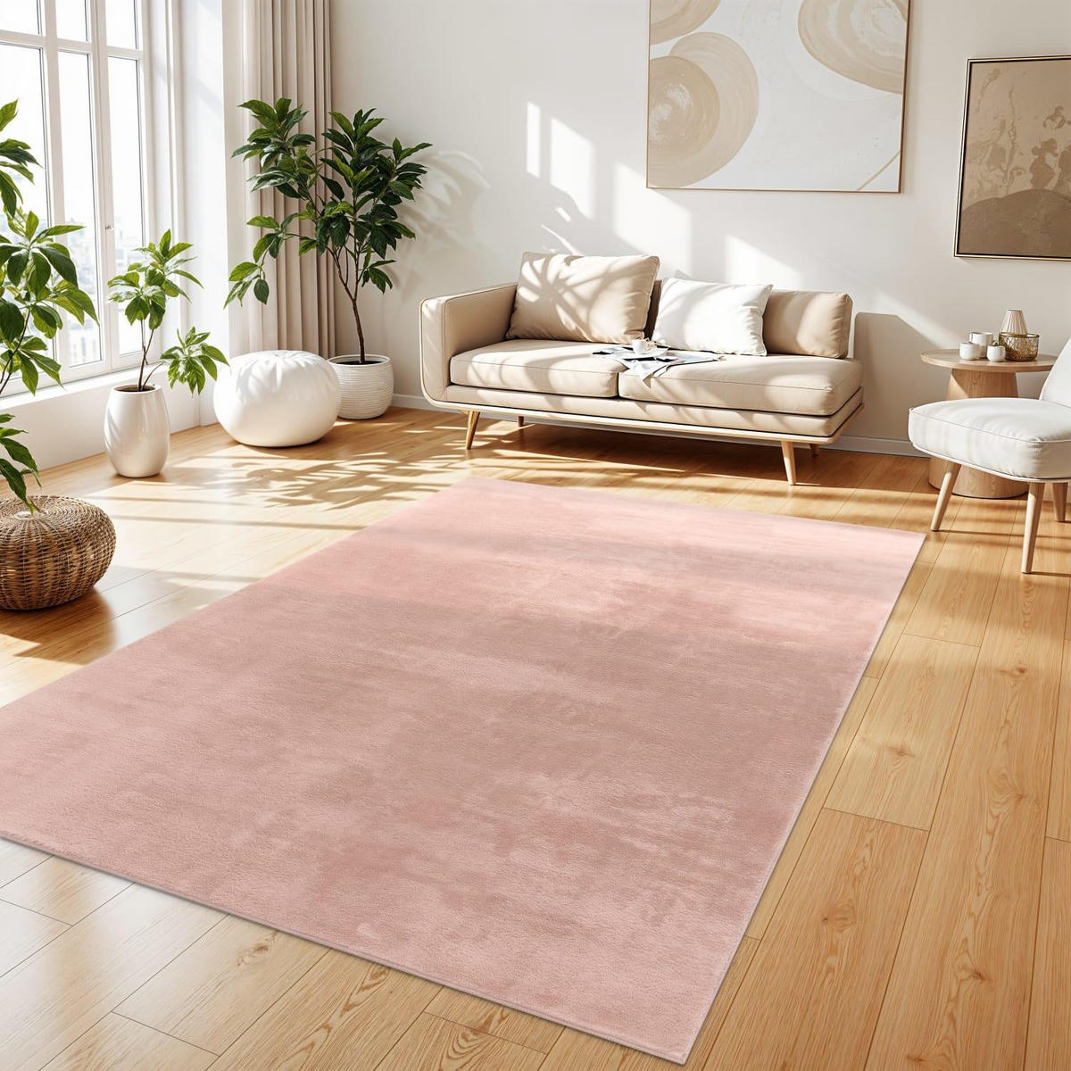 HOCHFLORTEPPICH 160/220 SOFT 380 - Pink, Kunststoff (160/220cm) - Paco Home