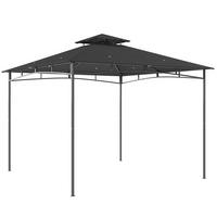 PAVILLON 3x3m Wasserabweisend Stabil Winterfest Gartenpavillon mit zurückziehbar Obenrahmen Doppeldach Dunkelgrau - Dunkelgrau, Textil (300/285/300cm)