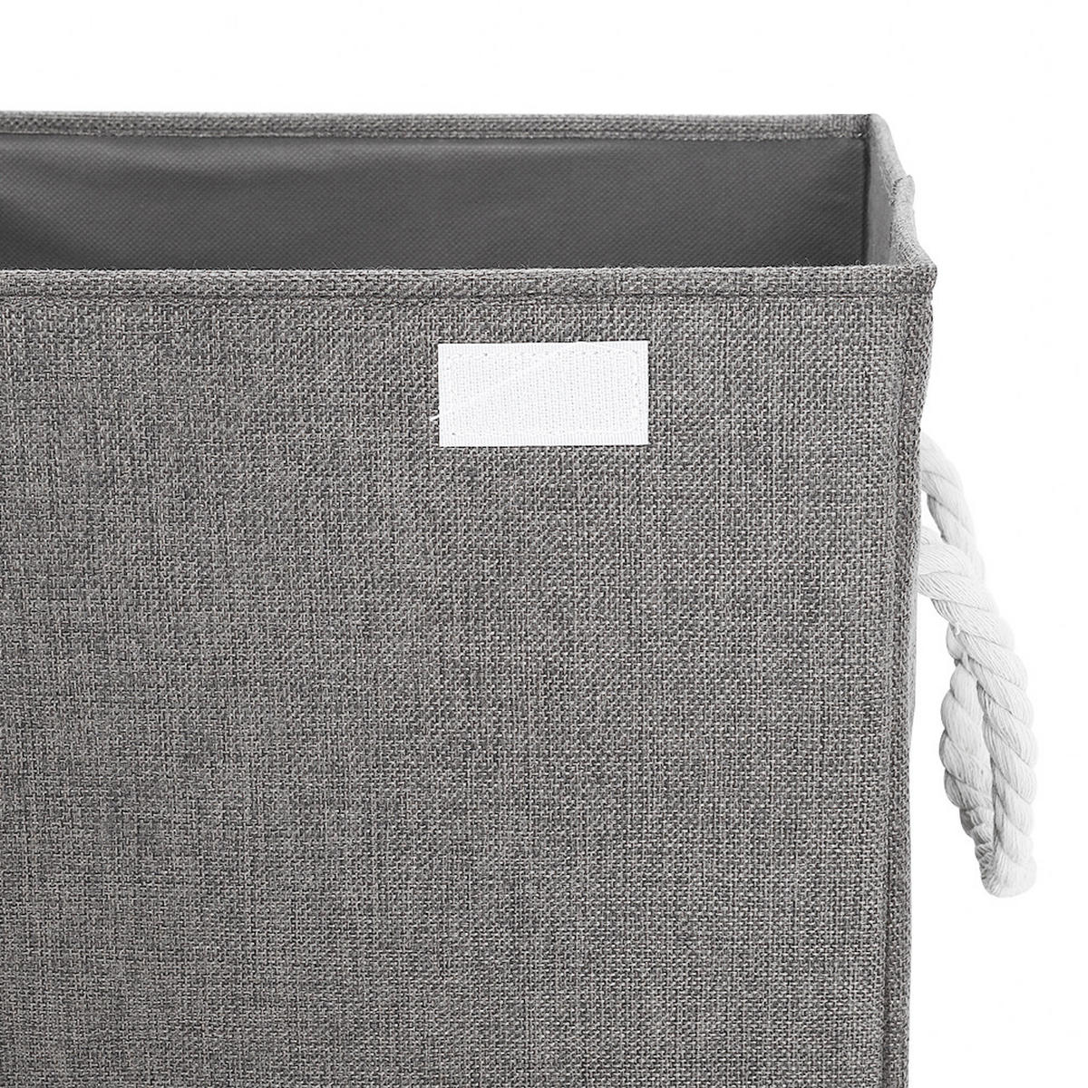 WÄSCHEKORB mit Deckel und Griffe in Hellgrau Faltbarer Schlichtes Design Leicht und mobil 40 x 30 x 60 cm - Grau, Textil (40/60/30cm) - Livingandhome