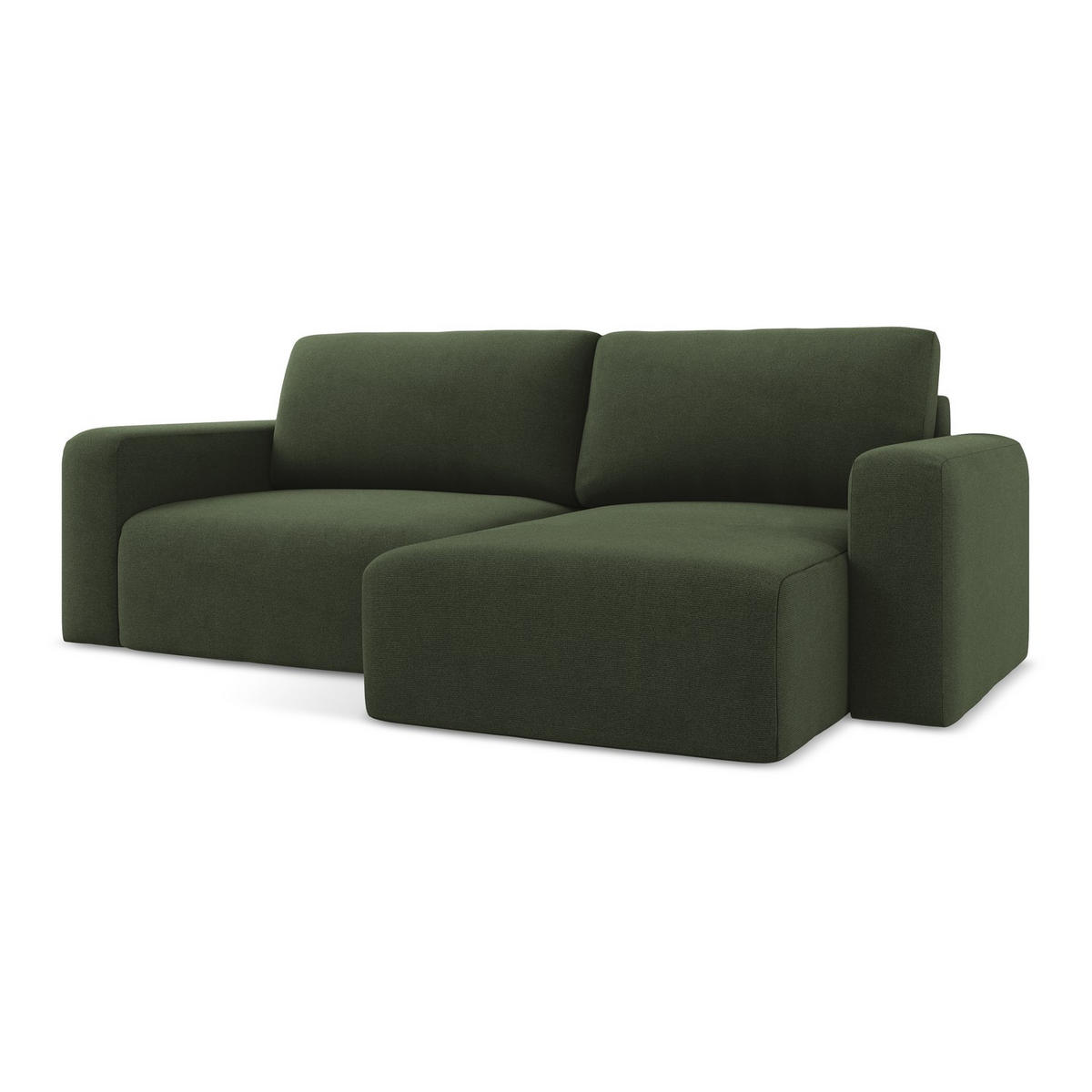 ECKSOFA mit Schlaffunktion rechts Strukturstoff Stoff Grün - Blau/Schwarz, Kunststoff/Textil (244/149cm) - LaMiaSofa