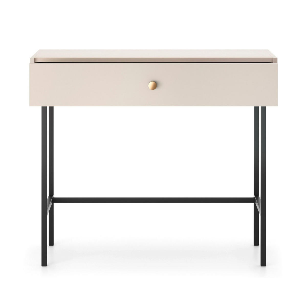 SCHMINKTISCH Divenos Greige 93 cm - Taupe/Goldfarben, Holzwerkstoff/Metall (39/93.2/79cm) - Selsey