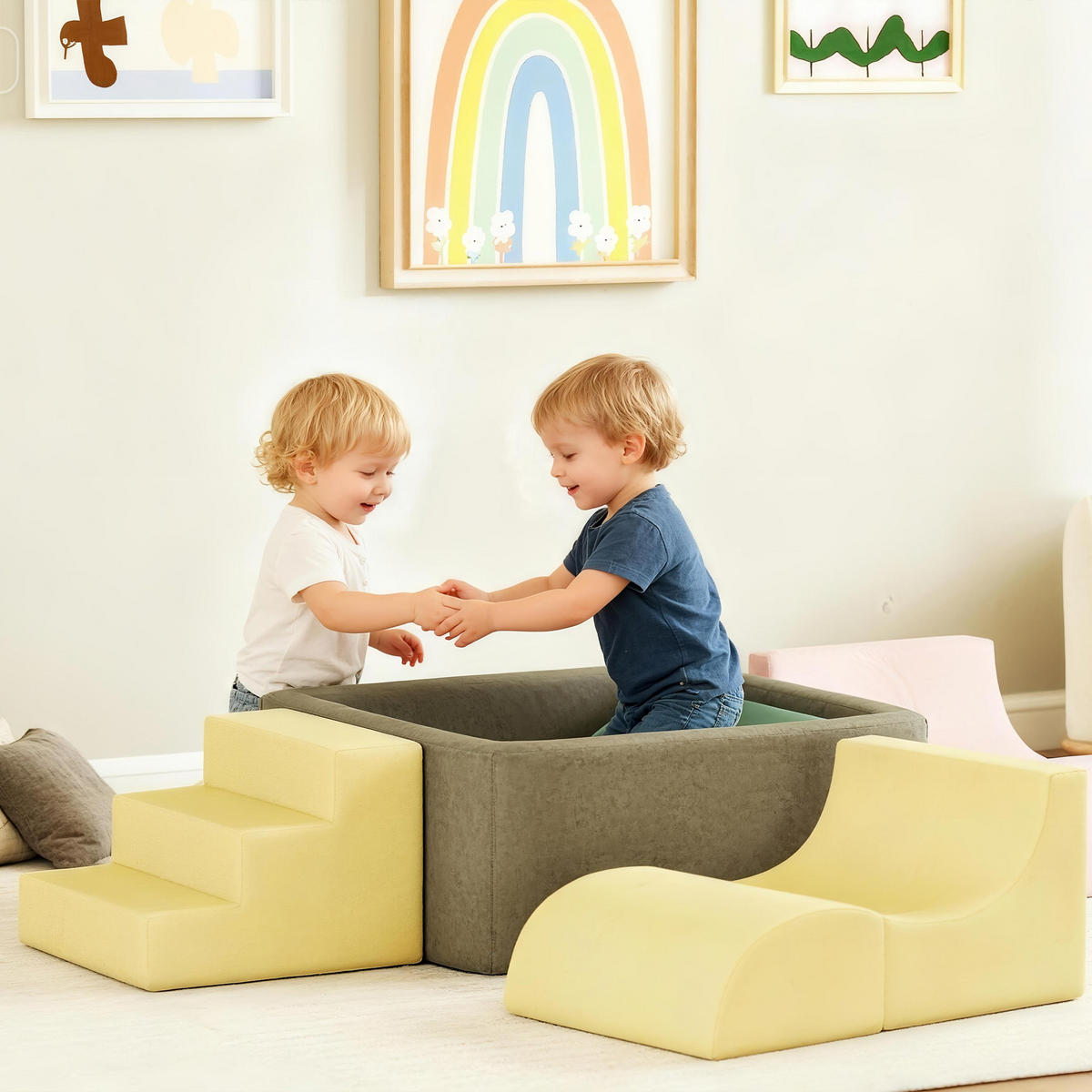 MOTORIKSPIEL DE-18212 7-teilig, waschbarer Cord-Bezug Multicolor - Multicolor, Textil (174/30/174cm) - ComfortXL