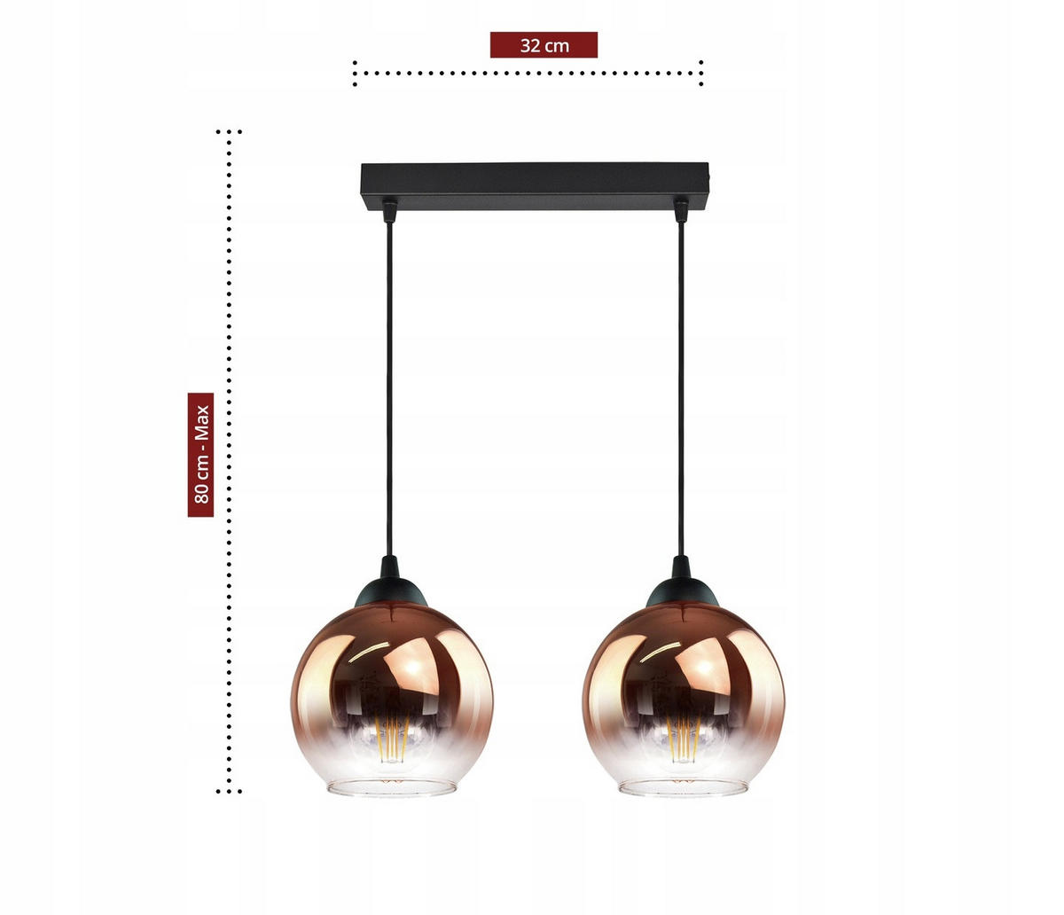 PENDELLEUCHTE MASUR - Transparent/Goldfarben, Glas/Metall (15/40/80cm) - kiki design