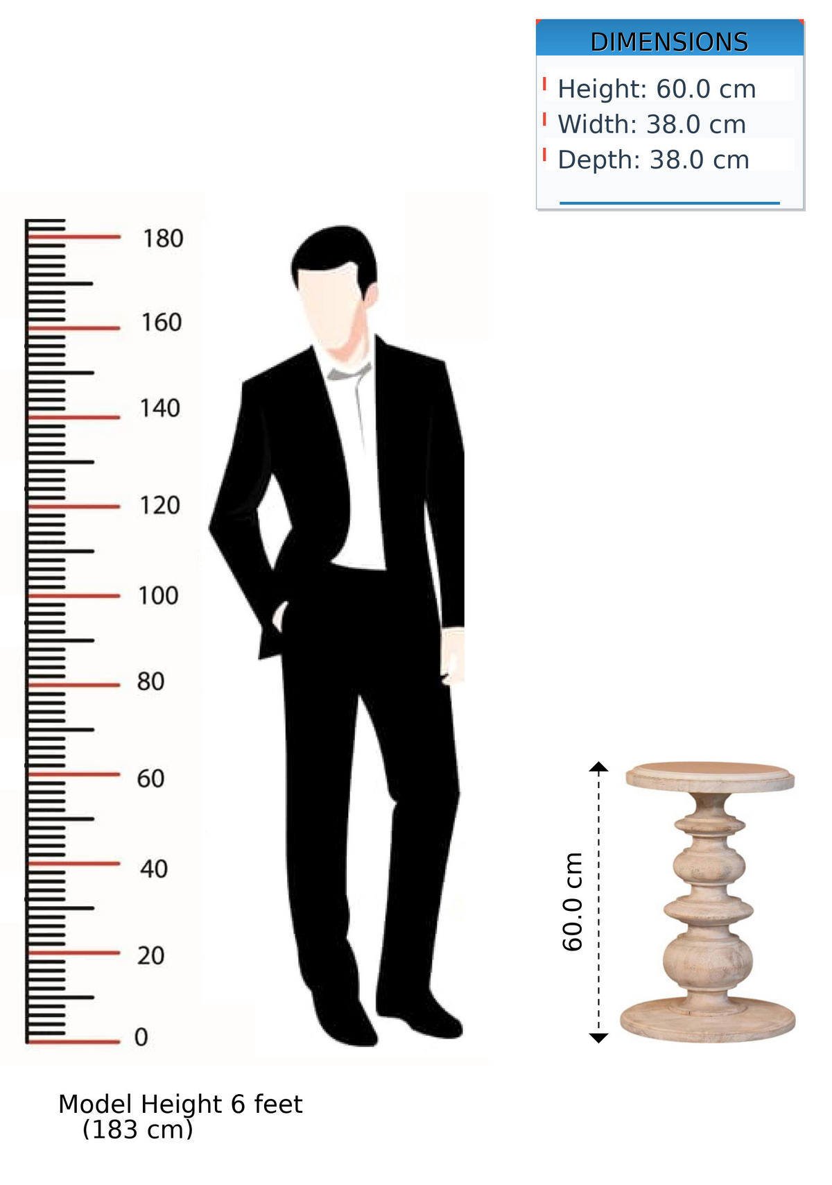 AKZENTTISCH mit Salted-Oak-Finish, Marmorplatte oben, weiß - Weiß, Holz (38/38/60cm) - Artisan Furniture