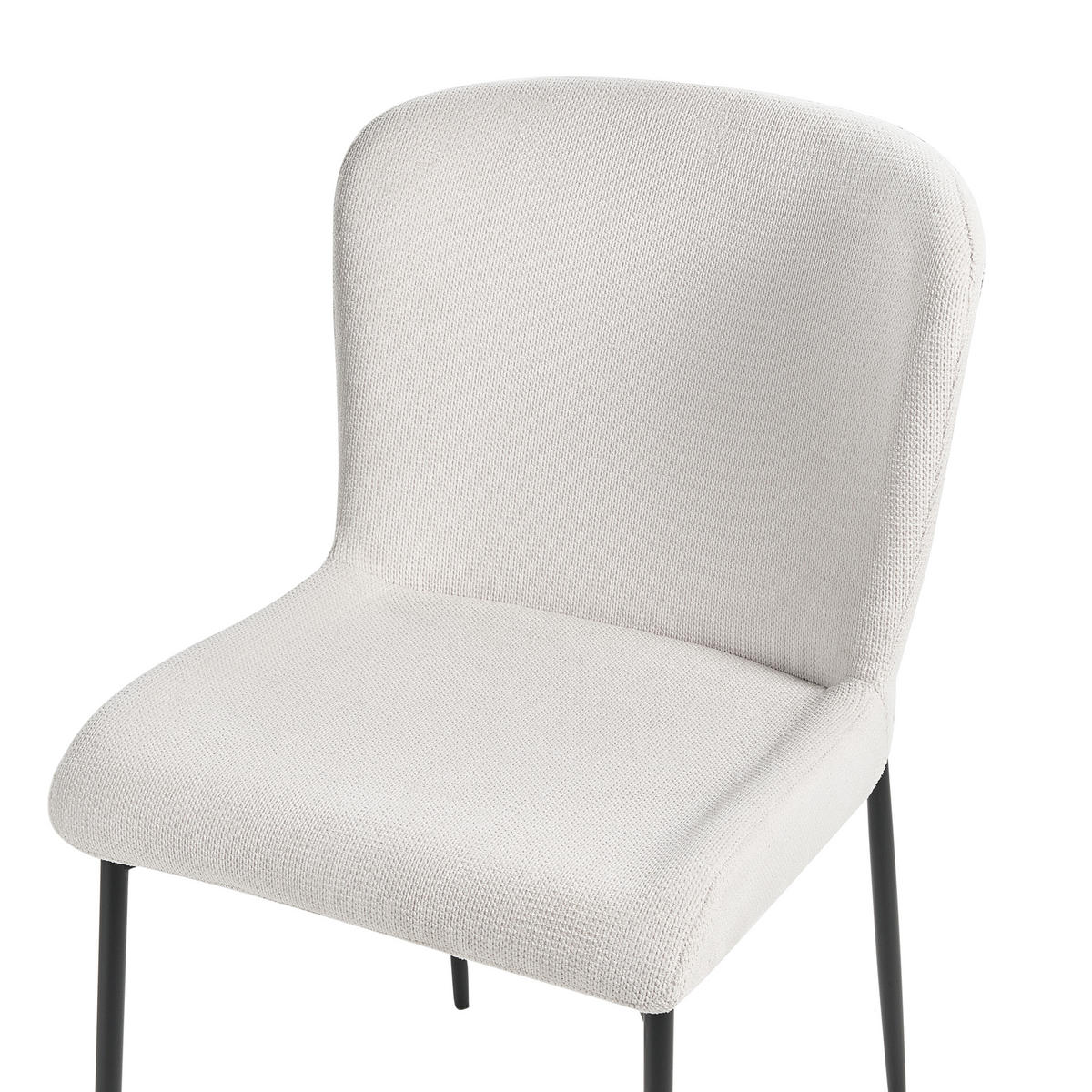 ESSZIMMERSTUHL 2er-Set Polsterbezug Weiß Ada - Weiß, Textil/Metall (49/82/48cm) - Beliani