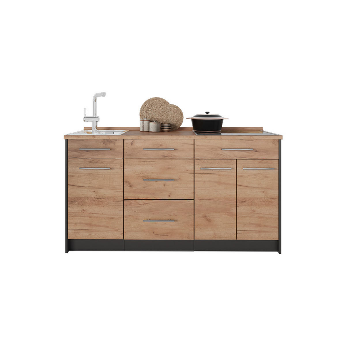 KUCHYNSKÝ BLOK Fame-Line, Dub Goldkraft/antracitová, 150 cm, AP Antracit - dub medový/antracitová, kompozitné drevo (150/82/60cm) - Vicco