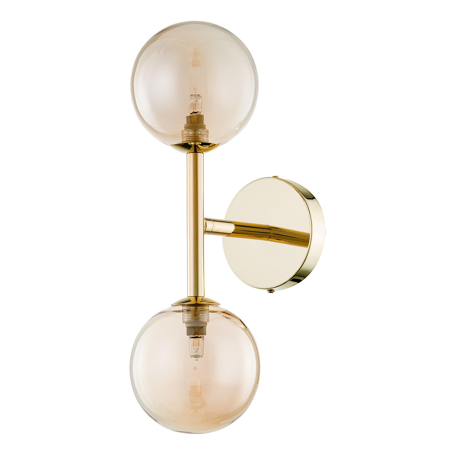 WANDLEUCHTE - Metall - Goldfarben, Glas/Metall (38/19/12cm) - home24