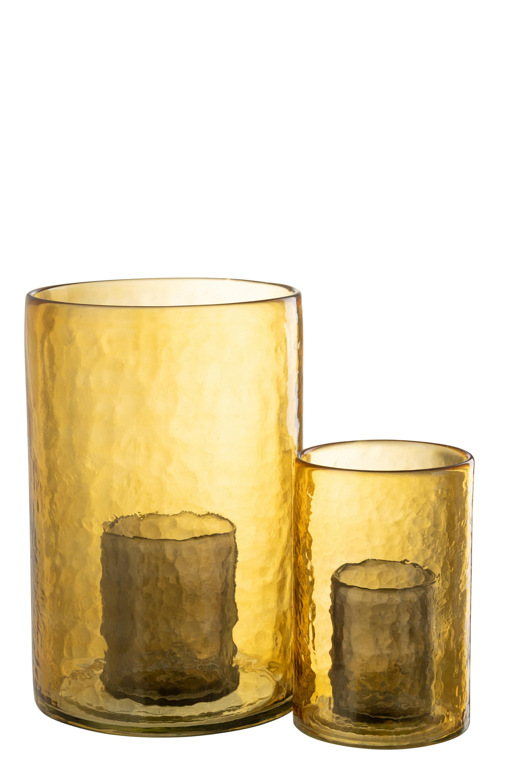 KERZENHALTER DUBBEL - Glas - Gelb - L - Gelb, Glas (20.5/30.5cm) - J-Line
