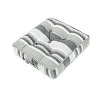 SITZKISSEN Morocco grau-weiß gestreift 40/40/8 cm - Hellgrau, Textil (40/40/8cm) - Homescapes