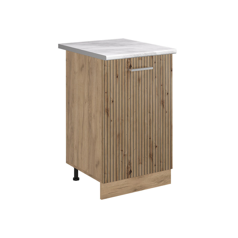SPODNÍ SKŘÍŇKA KUCHYŇSKÉ LINKY R-Line, Řemeslný dub/Zlatý mocný dub, 50 cm pracovná doska Mramor - medově dubová/dub artisan, kompozitní dřevo (50/81.6/60cm) - Vicco