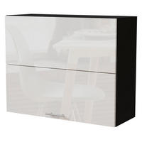 KÜCHENHÄNGESCHRANK Essen W8B/90-AV Weiß Hochglanz / Schwarz Matt 90 / 32,5 / 72cm - Weiß Hochglanz/Schwarz, Holz/Holzwerkstoff (90/72/32.5cm) - Feldmann-Wohnen