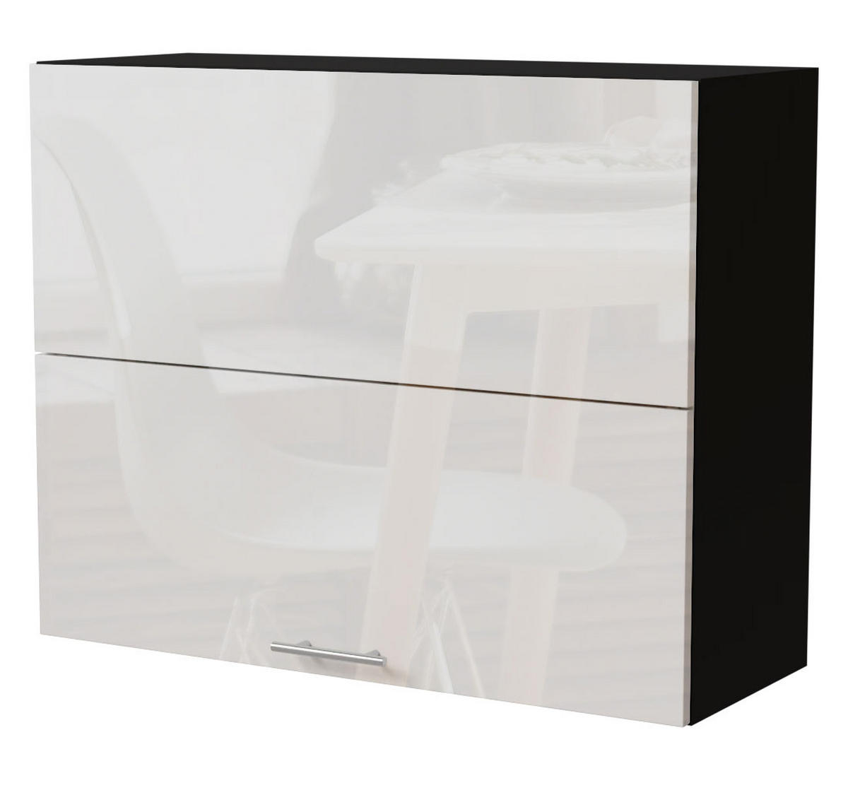 KÜCHENHÄNGESCHRANK Essen W8B/90-AV Weiß Hochglanz / Schwarz Matt 90 / 32,5 / 72cm - Weiß Hochglanz/Schwarz, Holz/Holzwerkstoff (90/72/32.5cm) - Feldmann-Wohnen