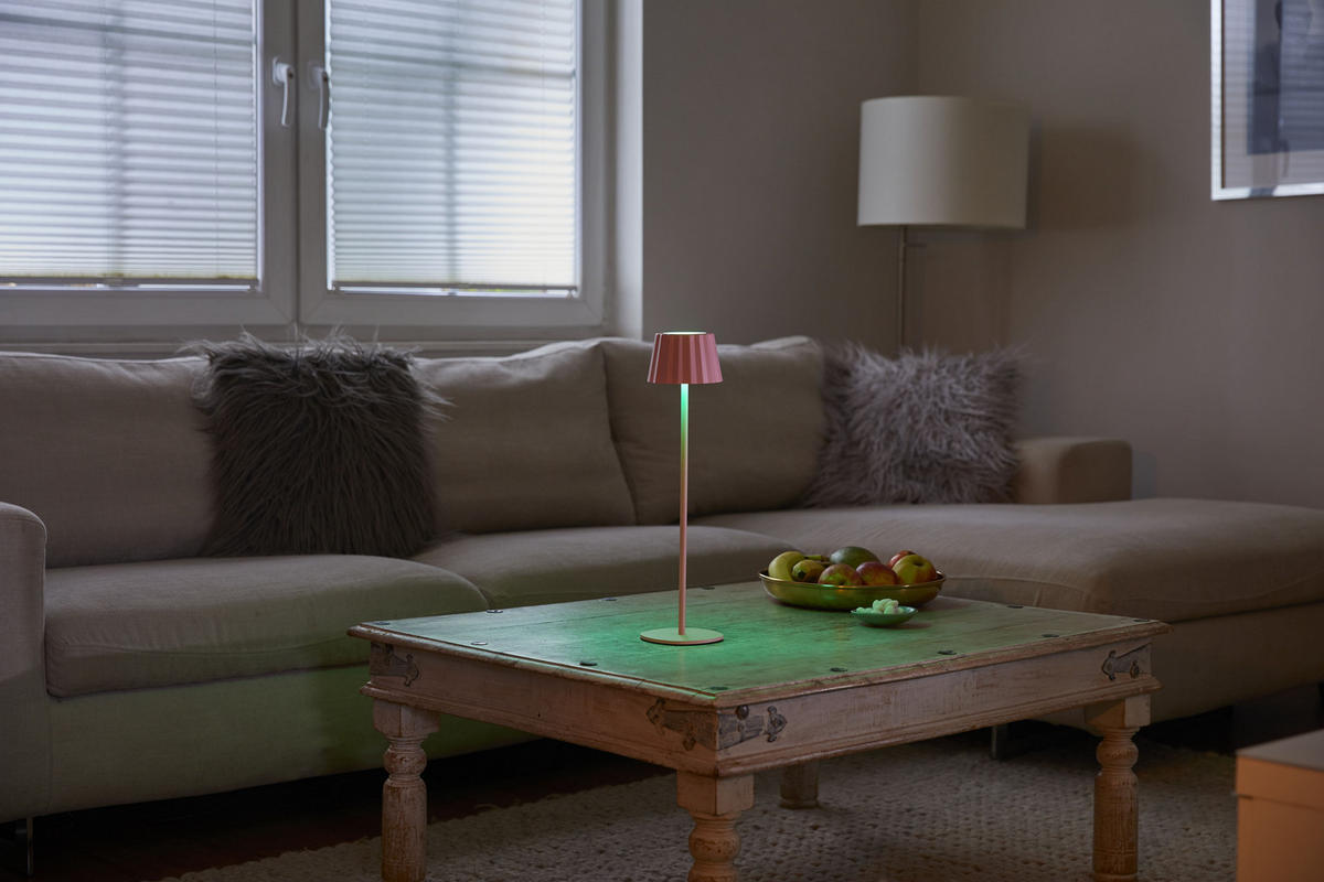 3IN1-LED-TISCHLAMPE - Flaschenleuchte in Pink mit Dimmfunktion und USB-C Aufladung für Innen und Außen - Pink, Metall (15/15/45cm) - Northpoint