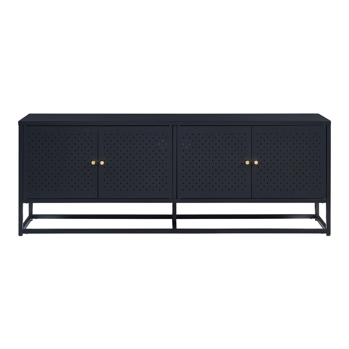TV-ELEMENT Janakkala - Schwarz, Metall (153/55/35cm) - [en.casa]