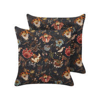 DEKOKISSEN 2er-Set Bunt 45/45 cm Ramonda - Multicolor, Textil (45/45cm) - Beliani