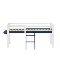 HOCHBETT 90/200 cm Weiß + Marineblau - Blau/Weiß, Holz