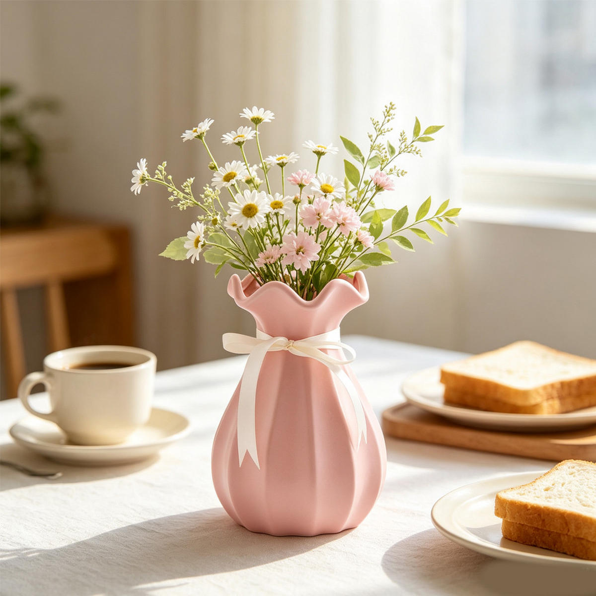 VASE 14 x 14 x 20,5 cm Keramik - Pink, Glas (20.5cm) - LIBRATON
