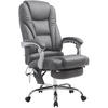CHEFSESSEL Lederlook grau - Chromfarben/Grau, Textil/Metall (68/118/64cm) - CLP