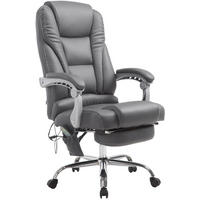 CHEFSESSEL Lederlook grau - Chromfarben/Grau, Textil/Metall (68/118/64cm) - CLP