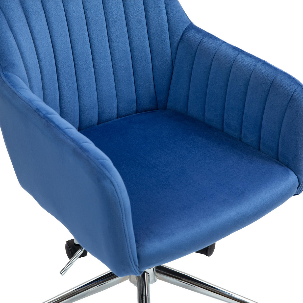 SCHREIBTISCHSTUHL OLIVER Blau - Blau/Silberfarben, Textil/Metall (55/85/53cm) - SVITA
