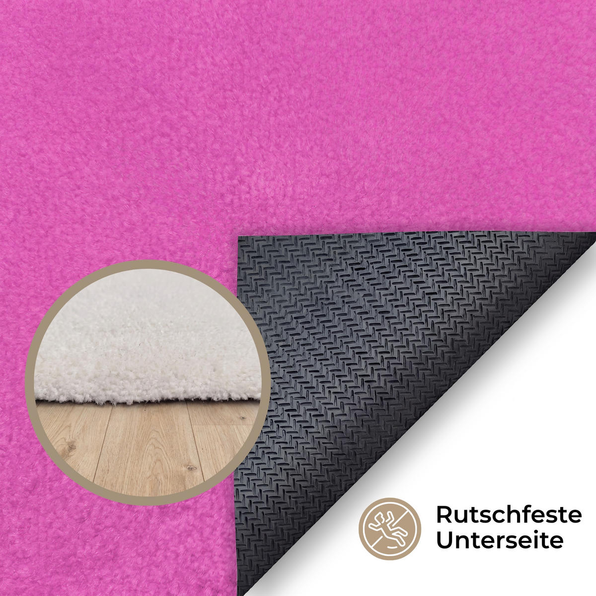 TEPPICH - Smiley - Fröhlich - Rosa - 150x230 cm - Pink, Kunststoff/Textil (150/0.4cm) - OnlyWow