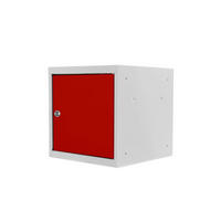 SCHLIESSFACHWÜRFEL Blocky mit Zylinderschloss + 2 Schlüssel 40x40x40cm Lichtgrau/Rot - Rot/Grau, Metall (40/40/40cm) - PROREGAL