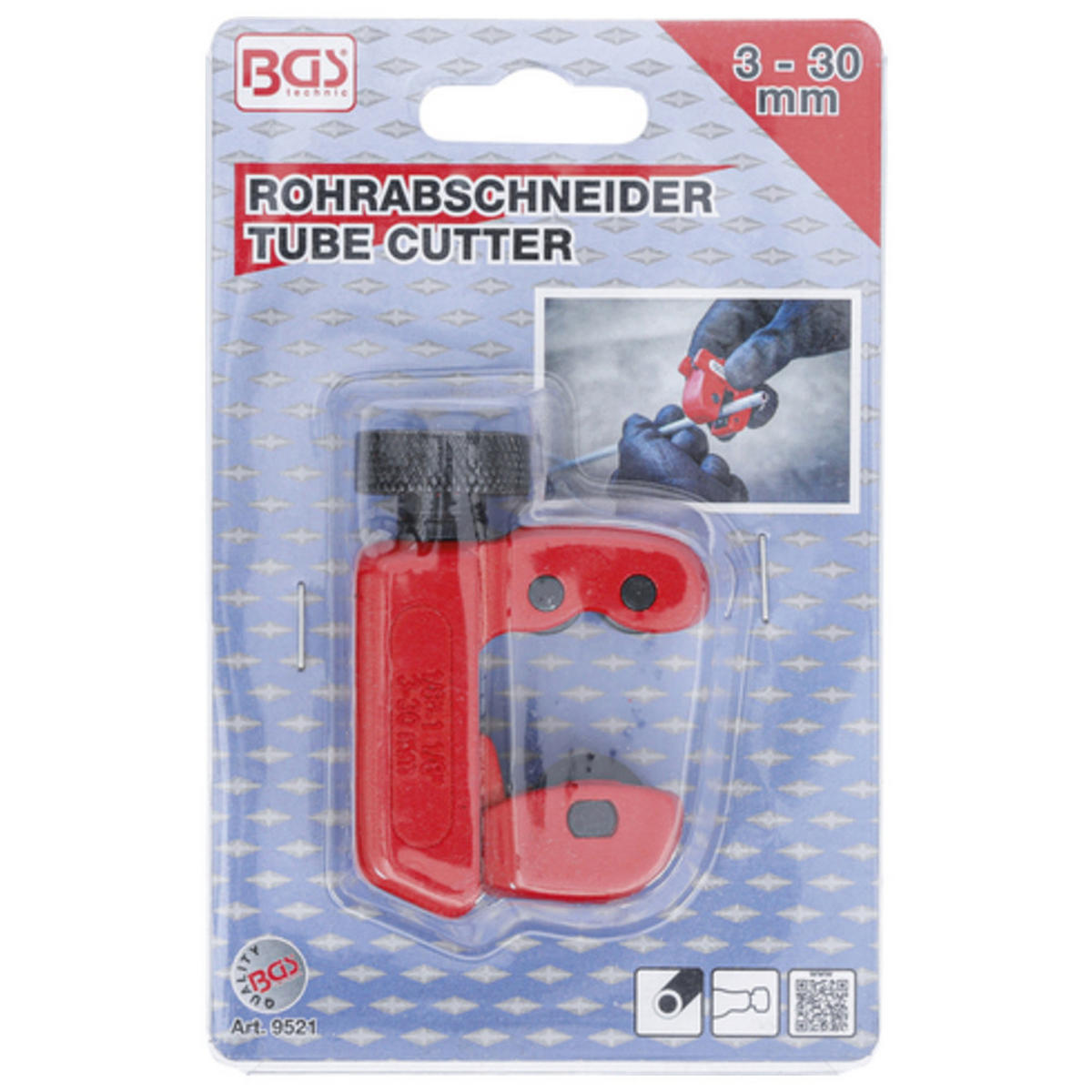 ROHRABSCHNEIDER Ø 3-30 mm - Multicolor, Kunststoff (150/96/30cm) - BGS technic