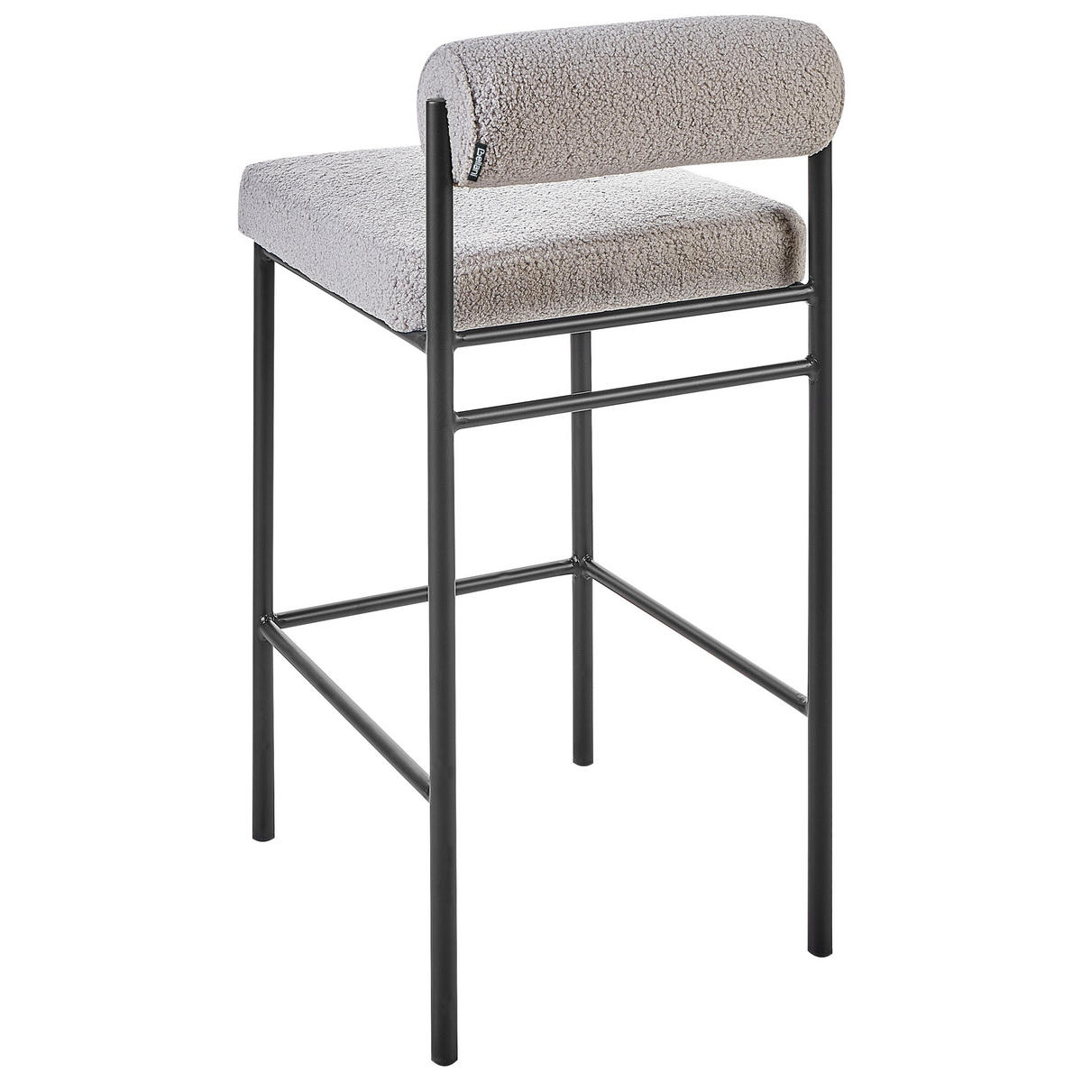 BARSTÜHLEN 2er-Set Bouclé Grau Amaya - Grau, Textil (42/82/42cm) - Beliani