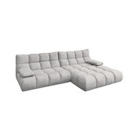 ECKSOFA VIVIEN Silber Velvet - Silberfarben/Schwarz, Kunststoff/Textil (290/178cm) - KAWOLA