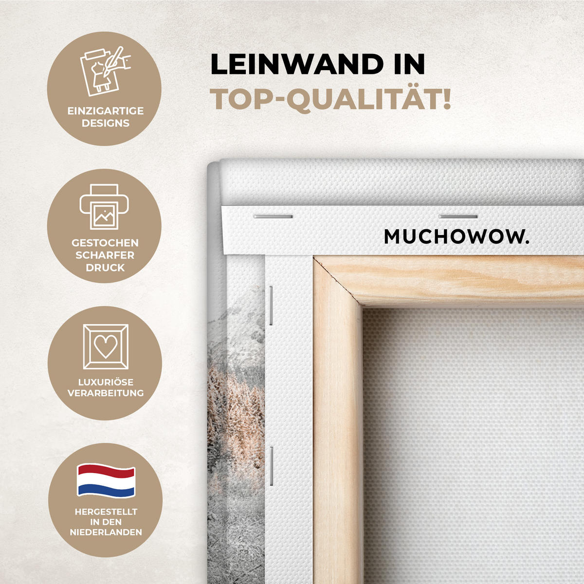 LEINWANDBILD Natur - Winter - Bäume - Berge - Schnee 40x30 cm - Weiß Hochglanz, Textil (40/30cm) - MuchoWow