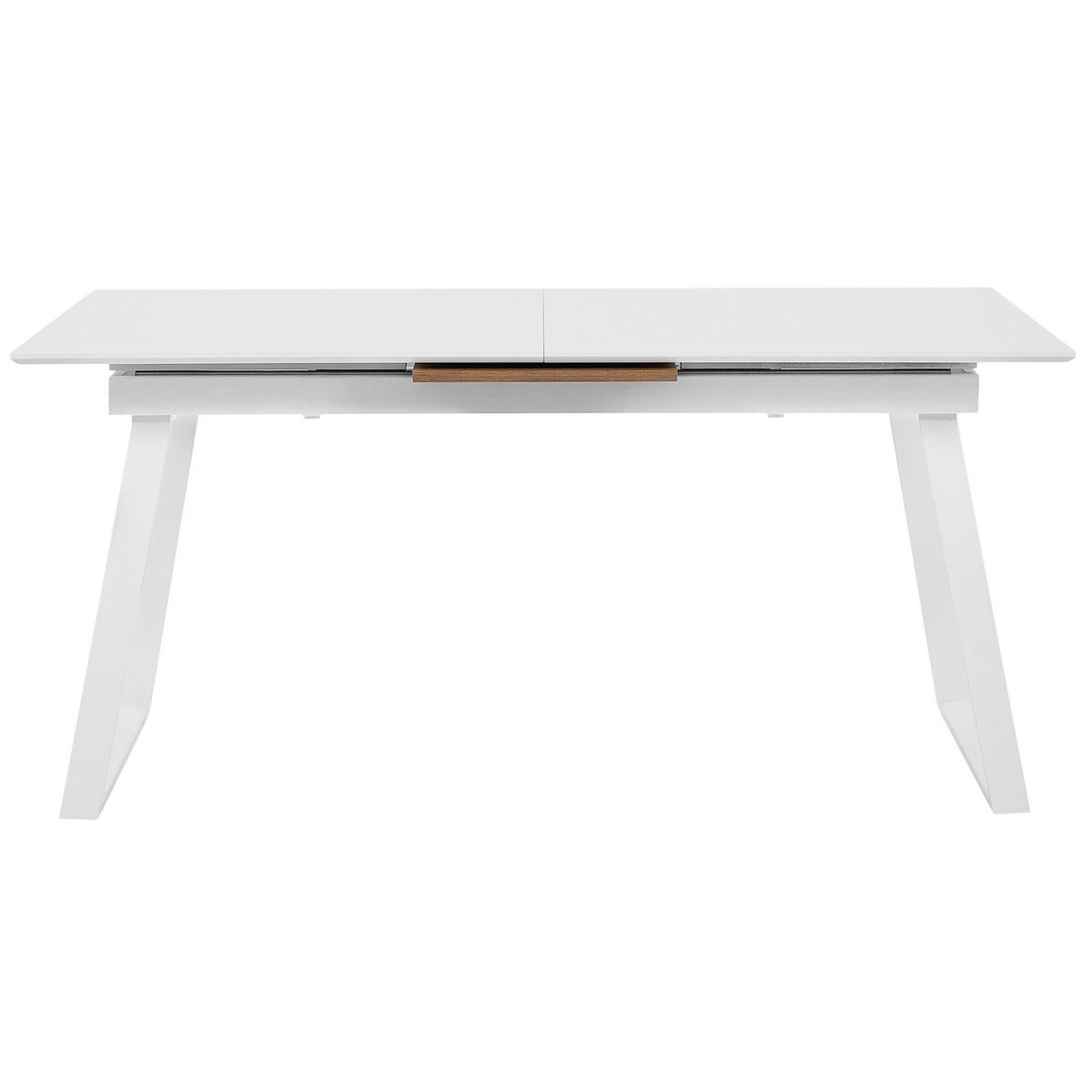 ESSTISCH 160-200/90/75 cm Weiß, Hellbraun Rechteckig Kaluna - Weiß, Holzwerkstoff (200/90/75cm) - Beliani