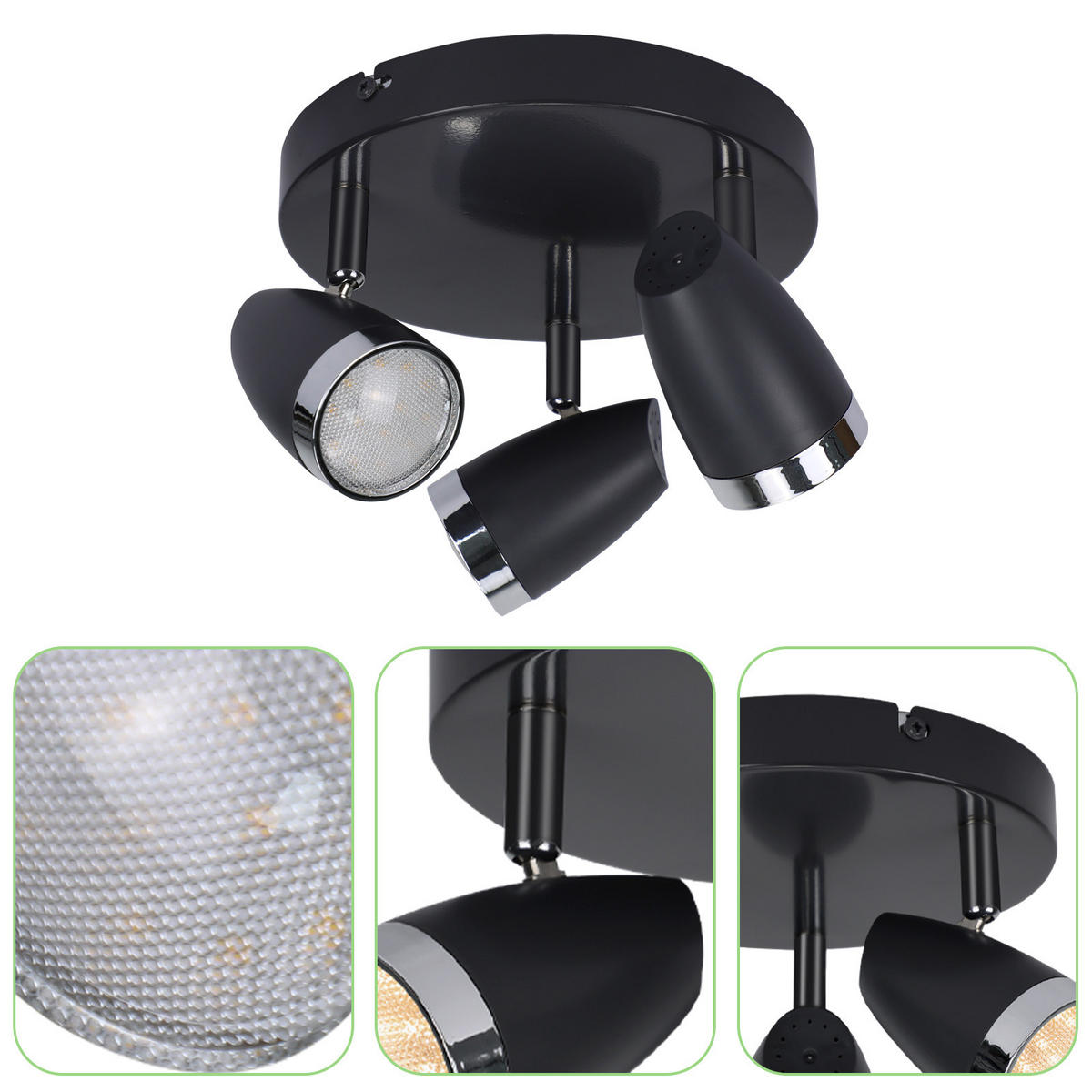 DECKENSTRAHLER Sternlic 15.5/19/60 cm - Grau, Kunststoff (60/15.5/19cm) - ZMH