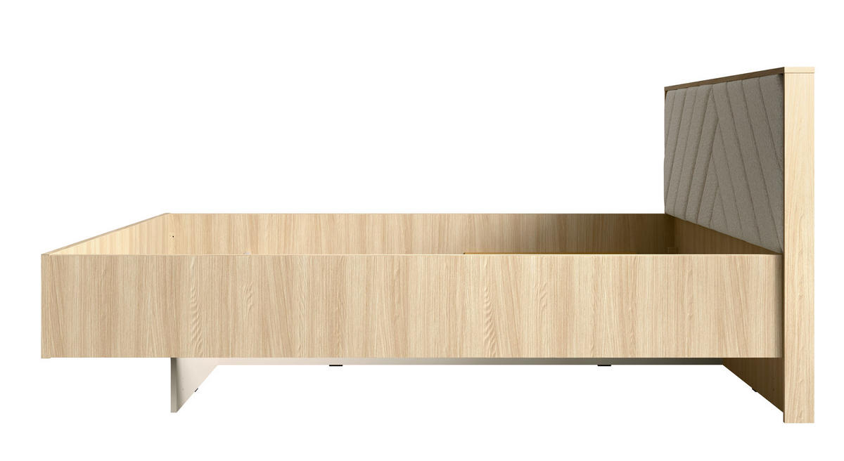 DOPPELBETT Villa Eiche Barista / Wüstensand 190 / 210 / 97cm - Eichefarben/Braun, Holz/Holzwerkstoff - Feldmann-Wohnen
