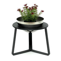 BLUMENHOCKER mit Topf Metall Schwarz/Silber 21/22,5/18 cm - Schwarz, Metall (21/18/22.5cm) - DanDiBo