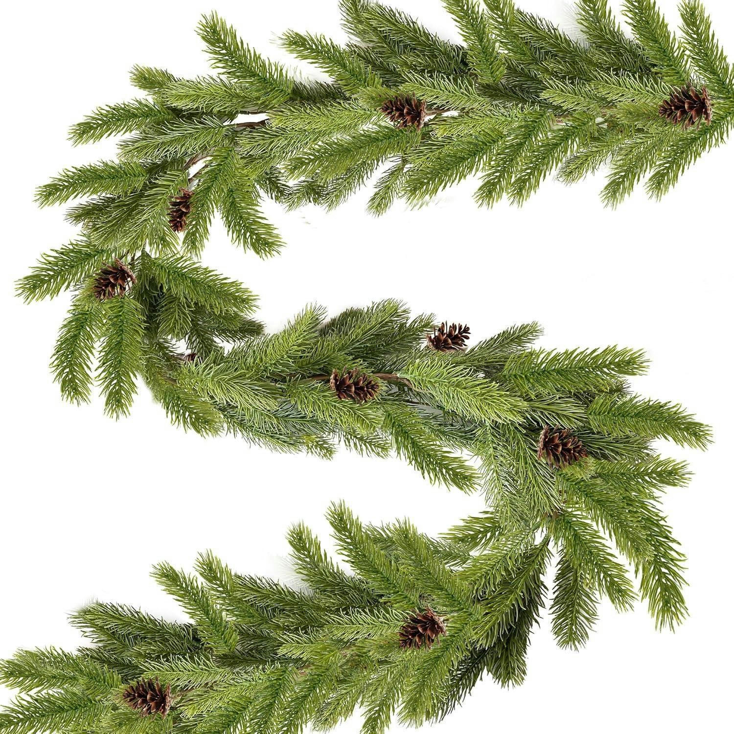 TANNENGIRLANDE künstlich mit Tannenzapfen 190 cm - Grün, Kunststoff (190cm)