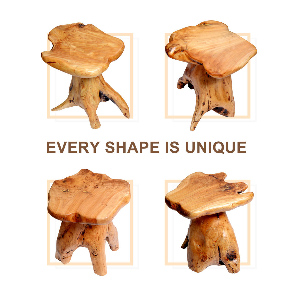 COUCHTISCH 35/30/37 cm Naturholz aus massiven Tannenholzwurzeln mit unregelmäßiger Form - Naturfarben, Holz (35/30/37cm) - OKWISH