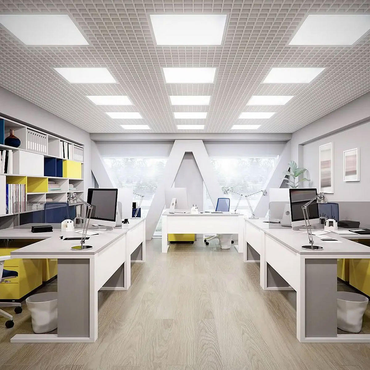 LED DECKENLEUCHTE Einbau Weiß - Weiß, Metall (59.5/59.5/3.3cm)
