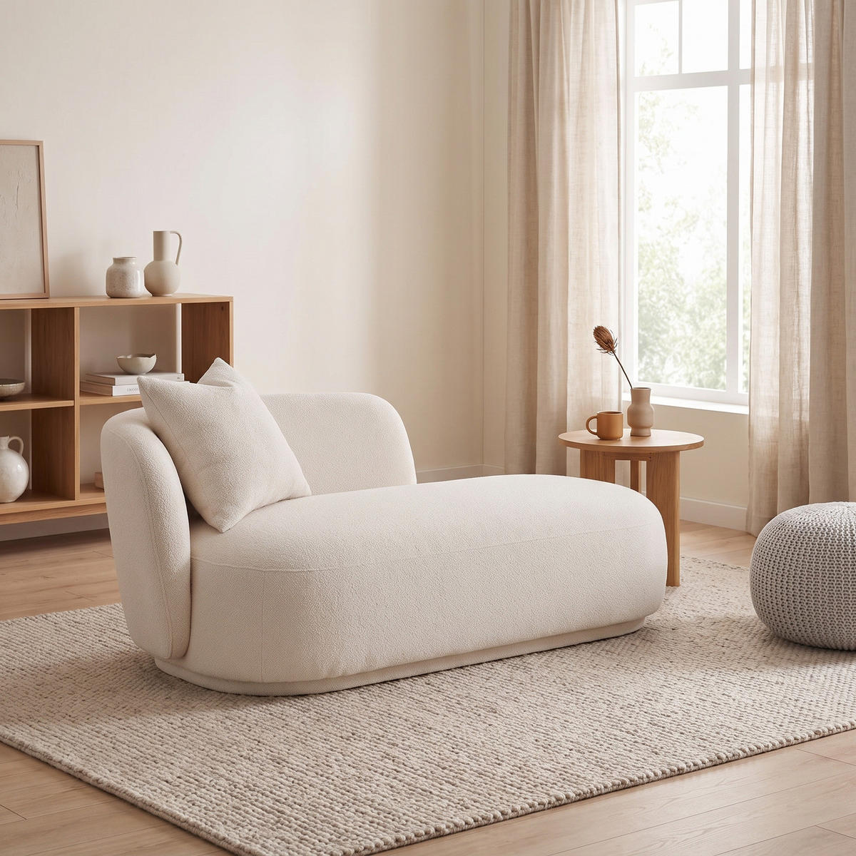 SOFFA Mykonos 88 x 175 x 85 cm – naturfärgad - Naturfärgad, Textil (88/85/175cm) - ebuy24