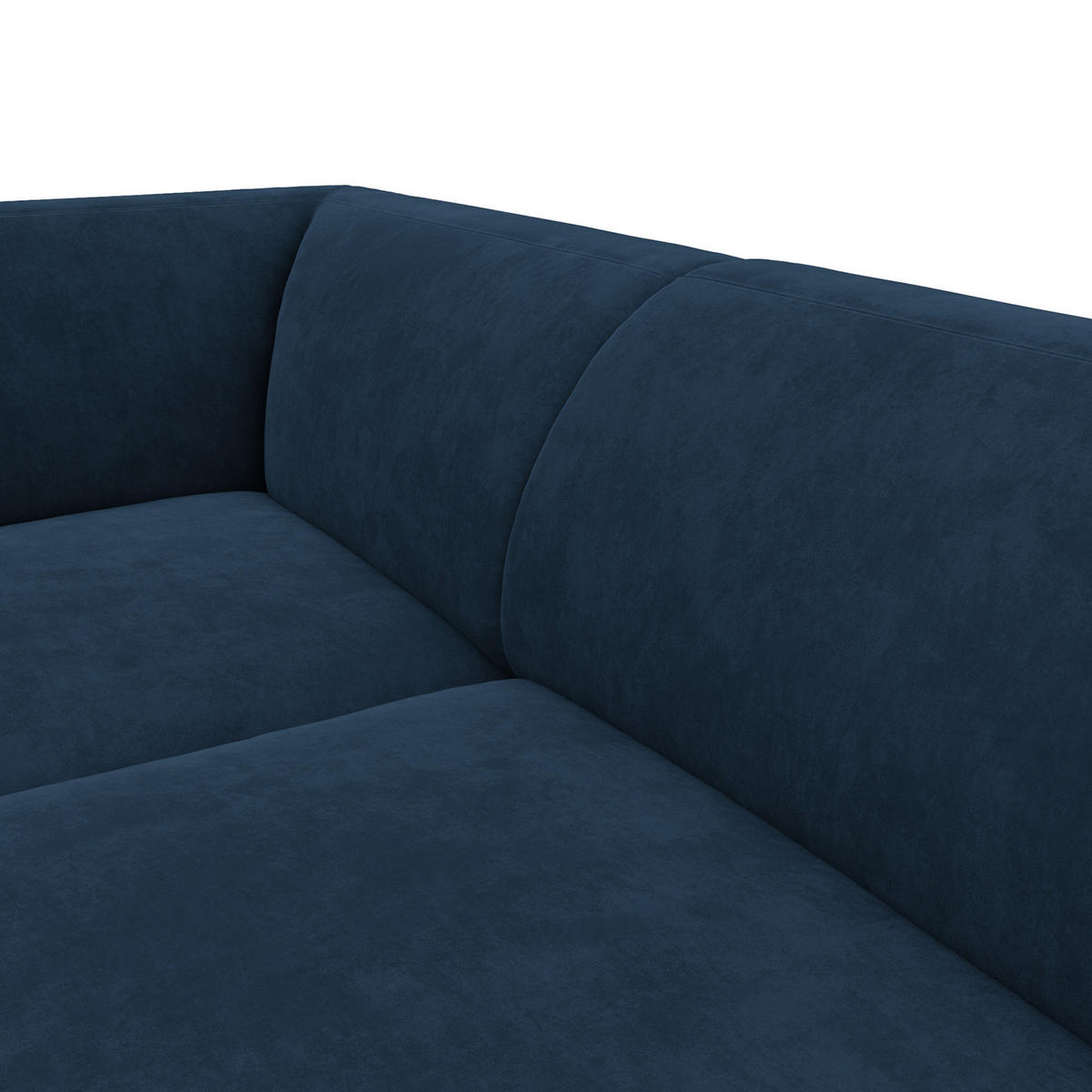 2,5-SITZER ECKSOFA mit Ottomane - Schwarz/Dunkelblau, Textil/Metall (252/205cm) - home24