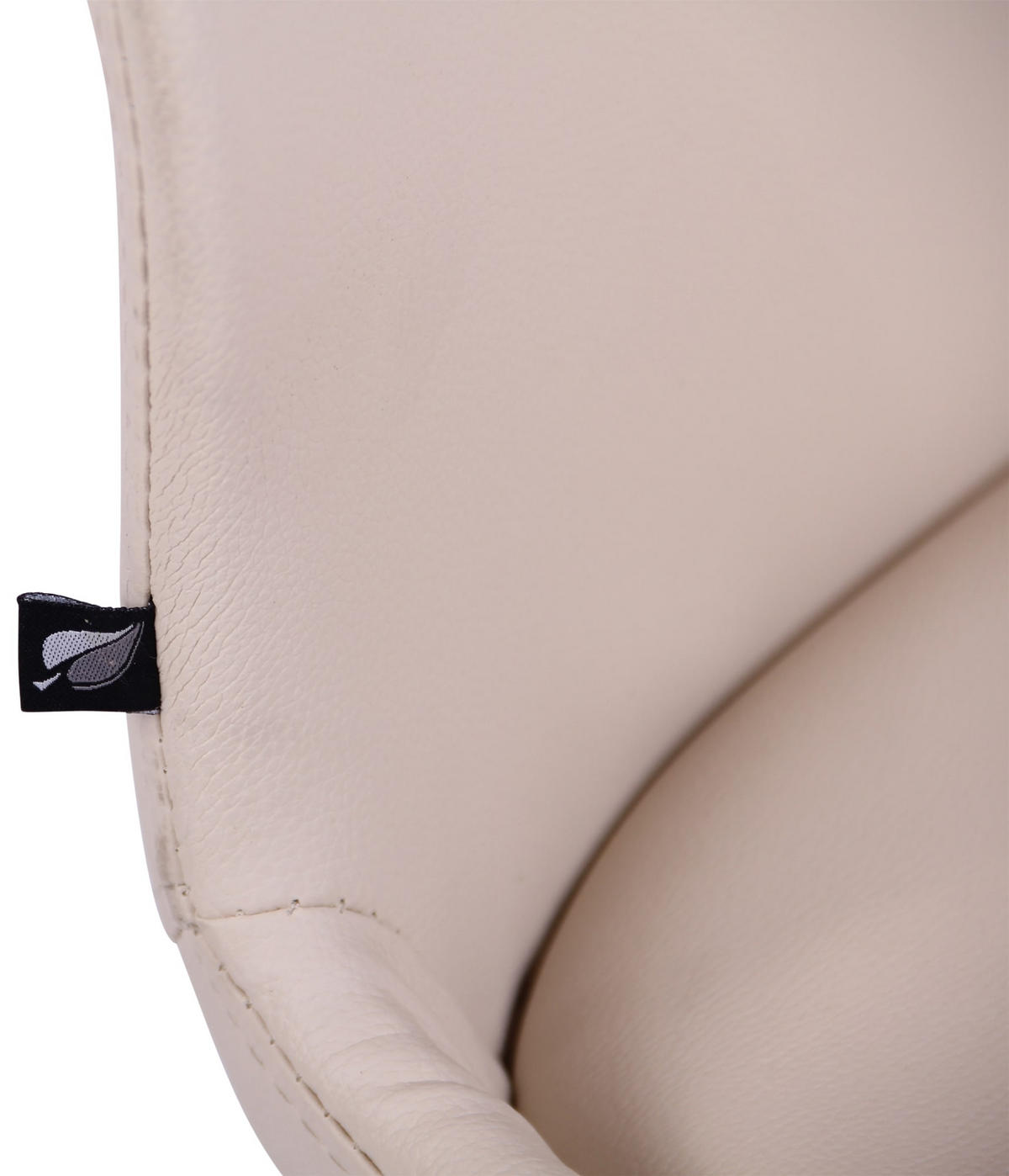 STUHL 2er Set Lederlook creme - Eukalyptusholzfarben/Creme, Holz/Textil (49/87.5/58cm) - CLP
