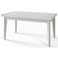 ESSZIMMERTISCH SKANDI, ausziehbarer Tisch: 200-300X100X78 cm, Farbe: MARMUR, mit Holzbeinen in Farbe Weiß - Hellgrau/Weiß, Holzwerkstoff (200/100/78cm) - Alpi-Möbel