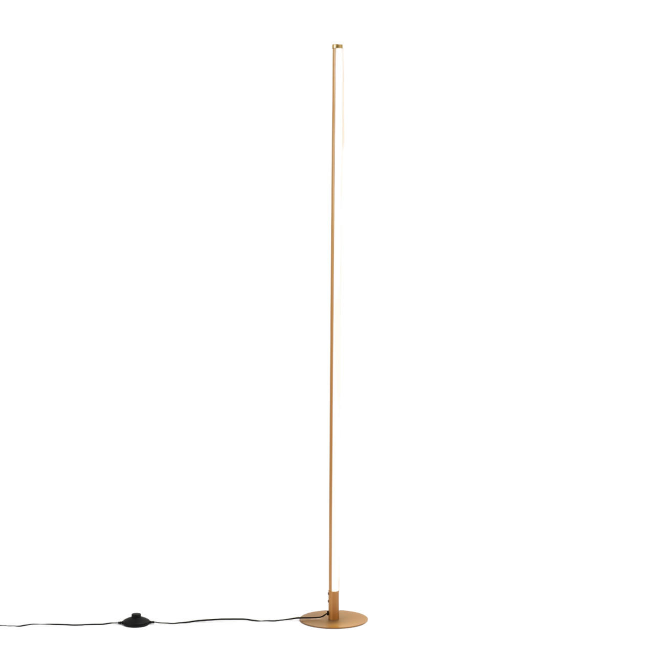 STEHLEUCHTE Sloane, Gold / Messing, 150cm, Dimmbar - Goldfarben, Metall (150/18/150cm) - KOSILUM