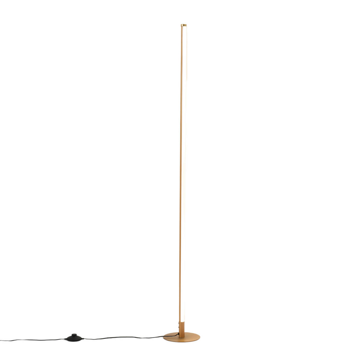 STEHLEUCHTE Sloane, Gold / Messing, 150cm, Dimmbar - Goldfarben, Metall (18/18/150cm) - KOSILUM