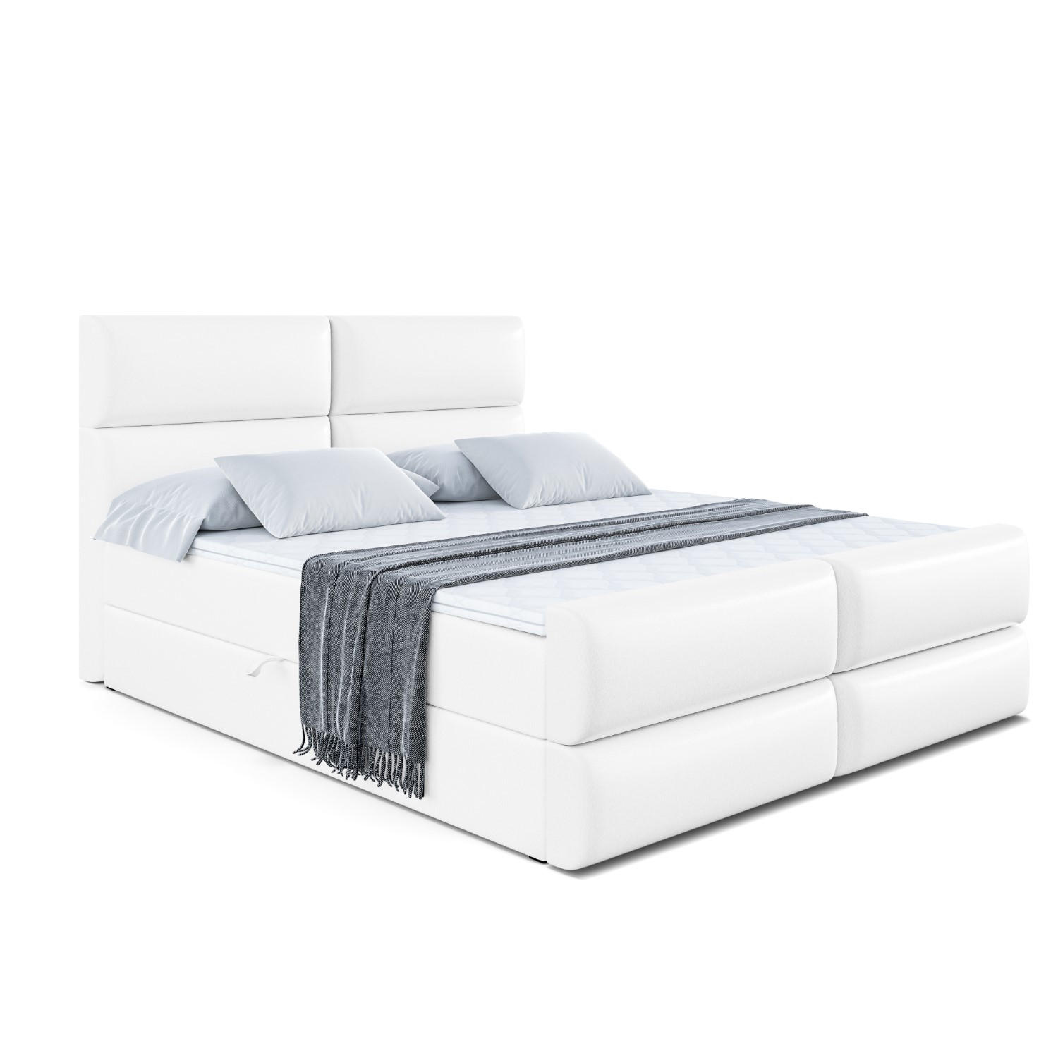Altdecor Boxbett Weiß Hochglanz 140x200 cm