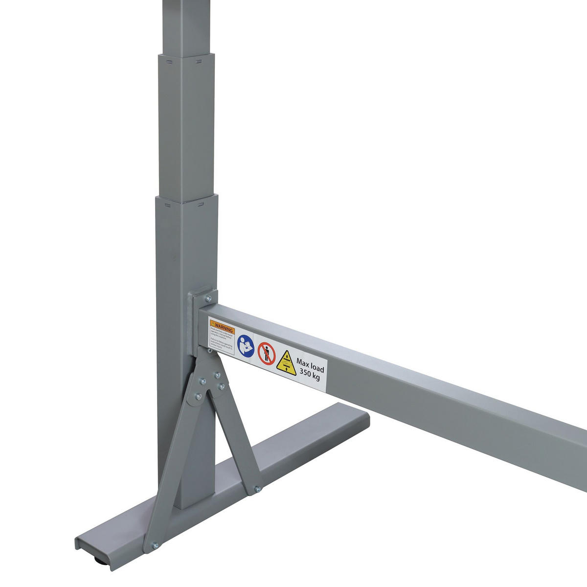 WERKBANK höhenverstellbar Giant Rhino 70-117x200x75cm Traglast 300kg Staubgrau - Grau, Holz (200/117/75cm) - PROREGAL