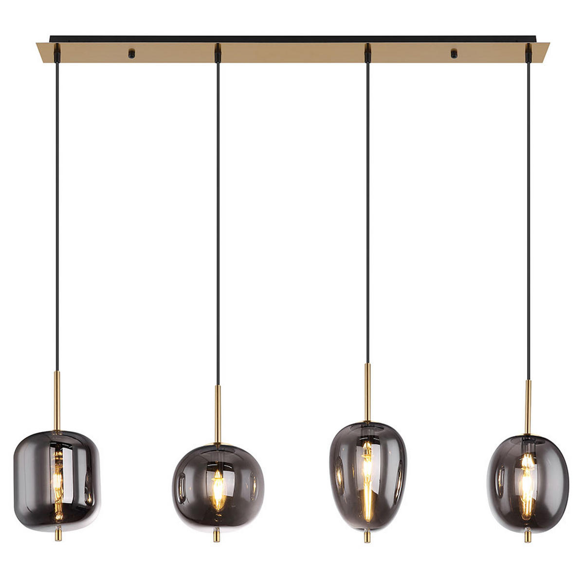 HÄNGELEUCHTE BLACKY I Metall Grau - Grau, Glas (110/18.5/120cm) - Globo Lighting