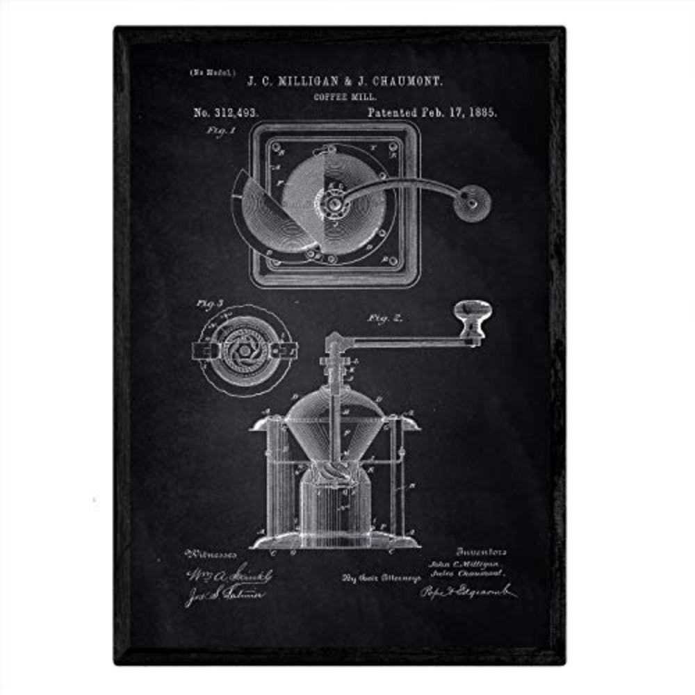 POSTER Kaffeemühle Patent A3 Rahmenlos - Klar, Papier (29.7/5/42cm) - Nacnic