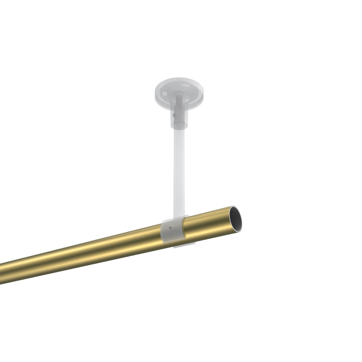 GARDINENSTANGEN-SET Sonette Elanto 260 cm (geteilt in 2 x 130 cm), 1-läufig, 20 mm Ø Messing-Optik - Messingfarben, Metall (260cm) - INTERDECO