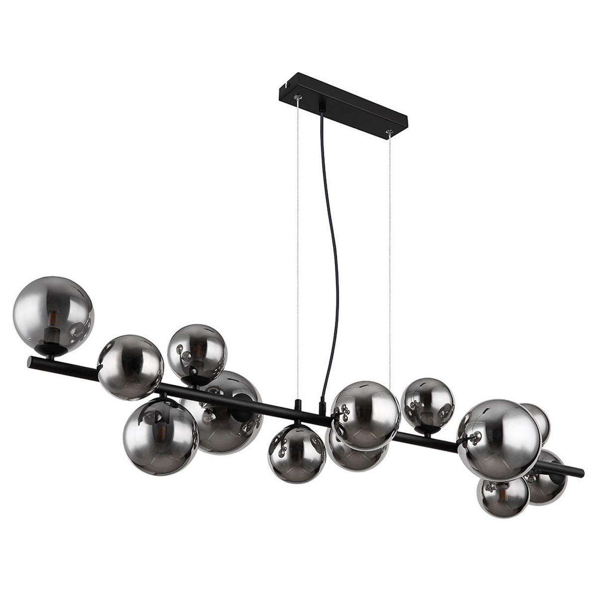 LED HÄNGELEUCHTE Metall Glas Grau 13-flammig - Grau, Glas (120/34.5/120cm) - Globo Lighting